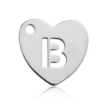 Zawieszka SERCE Z LITERĄ B, srebro 925 BL HEART B - 0,8 mm Zawieszka SERCE Z LITERĄ B, srebro 925 BL HEART B - 0,8 mm