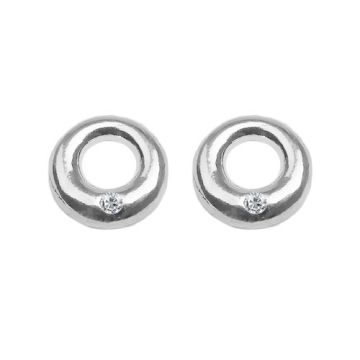 Sztyfty Kółeczka z kamieniem, srebro próba 925, SZ 54 Sztyfty Kółeczka z kamieniem, srebro próba 925, SZ 54