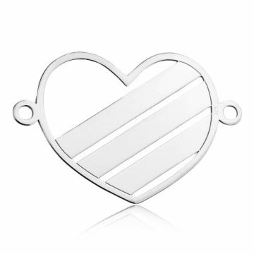 Łącznik Serce na potrójny grawer, srebro 925 BL 735 - 0,8 mm Łącznik Serce na potrójny grawer, srebro 925 BL 735 - 0,8 mm