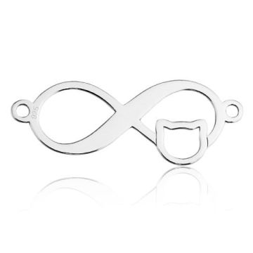 Łącznik Znak Nieskończoności z kotem, srebro 925 BL 673 - 0,4 mm Łącznik Znak Nieskończoności z kotem, srebro 925 BL 673 - 0,4 mm