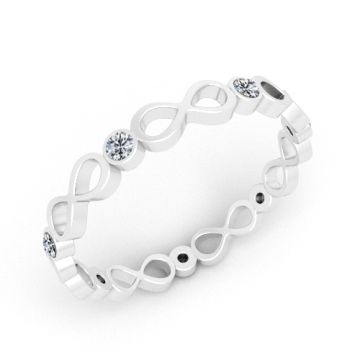 Pierścionek ozdobny - nieskończoności z kryształkami Preciosa, srebro próby 925, PB-0014 r.18 Pierścionek ozdobny - nieskończoności z kryształkami Preciosa, srebro próby 925, PB-0014 r.18