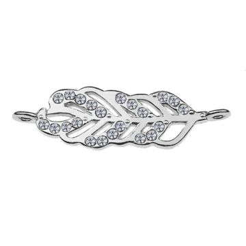 Łącznik / Zawieszka Piórko z kamieniami, srebro 925 S-CHARM 322 Łącznik / Zawieszka Piórko z kamieniami, srebro 925 S-CHARM 322