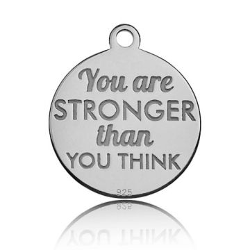 Zawieszka grawerowana You are stronger than you think, srebro 925 BL 387 - 0,4 mm Zawieszka grawerowana You are stronger than you think, srebro 925 BL 387 - 0,4 mm