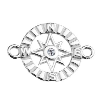 Łącznik Róża wiatrów z kamieniem, srebro 925 S-CHARM 523 Łącznik Róża wiatrów z kamieniem, srebro 925 S-CHARM 523
