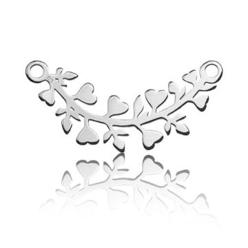 Zawieszka / Łącznik Listki Serduszka, srebro 925 BL 378 - 0,4 mm Zawieszka / Łącznik Listki Serduszka, srebro 925 BL 378 - 0,4 mm