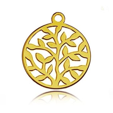 Zawieszka ażurowa Listki, złoto próby 585