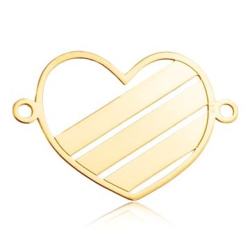 Łącznik Serce na potrójny grawer, złoto próby 585, BL 735-AU Łącznik Serce na potrójny grawer, złoto próby 585, BL 735-AU