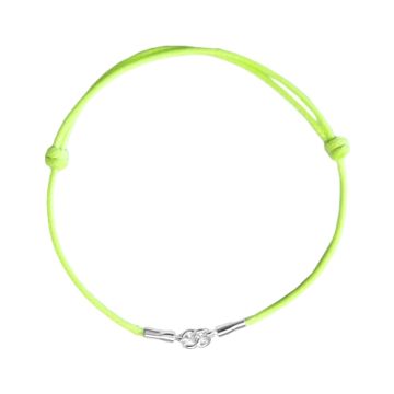 Baza do bransoletki sznurkowa limonkowa, srebro 925 11-22 CM Baza do bransoletki sznurkowa limonkowa, srebro 925 11-22 CM