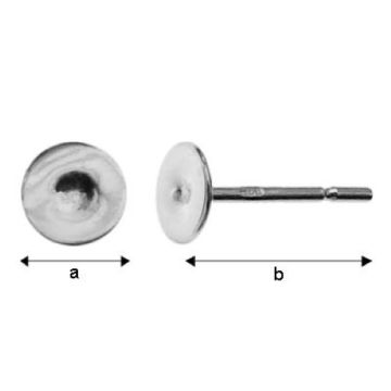 Sztyft baza do kolczyków srebro próba 925 GWP 4 Sztyft baza do kolczyków srebro próba 925 GWP 4