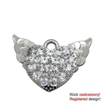 Charms serce uskrzydlone srebro próba 925 H-101 Charms serce uskrzydlone srebro próba 925 H-101