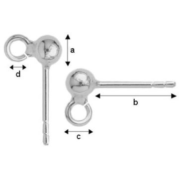 Kulka 3 mm ze sztyftem do kolczyków próba 925 STW 3,0-2 Kulka 3 mm ze sztyftem do kolczyków próba 925 STW 3,0-2