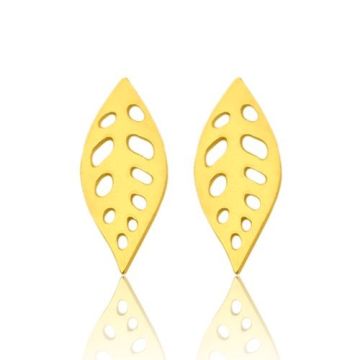 Sztyft baza do kolczyków Listki, złoto próba 585 Sztyft baza do kolczyków Listki, złoto próba 585