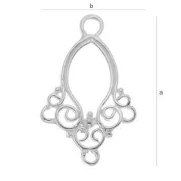 Baza do kolczyków srebro próba 925 EK MM 21,10X13,10 Baza do kolczyków srebro próba 925 EK MM 21,10X13,10