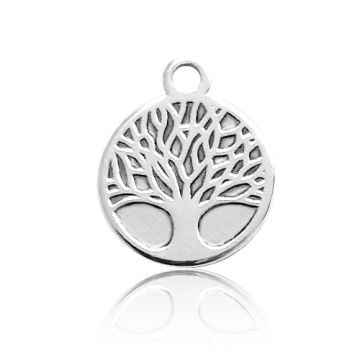 Okrągła zawieszka z grawerowanym drzewem, srebro 925 BL 982 - 0,8 mm Okrągła zawieszka z grawerowanym drzewem, srebro 925 BL 982 - 0,8 mm