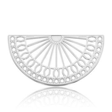 Łącznik ozdobny w ażurowym wzorem, półkole, srebro 925 BL 977 - 0,4 mm Łącznik ozdobny w ażurowym wzorem, półkole, srebro 925 BL 977 - 0,4 mm