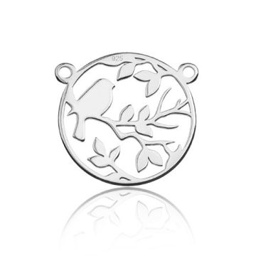 Zawieszka / Łącznik Ptak na gałązce, srebro 925 BL 510 - 0,4 mm Zawieszka / Łącznik Ptak na gałązce, srebro 925 BL 510 - 0,4 mm