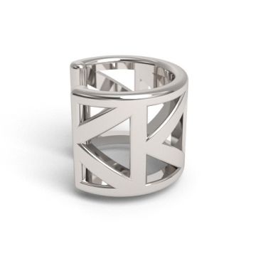 Ażurowa nausznica z geometrycznym wzorem, srebro 925 NA 1 Ażurowa nausznica z geometrycznym wzorem, srebro 925 NA 1