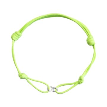 Baza do bransoletki sznurkowa limonkowa - z ogniwami, srebro 925 13-21 CM Baza do bransoletki sznurkowa limonkowa - z ogniwami, srebro 925 13-21 CM