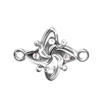 Ozdobny Łącznik z kamieniami, srebro próba 925 S-CHARM 131 Ozdobny Łącznik z kamieniami, srebro próba 925 S-CHARM 131