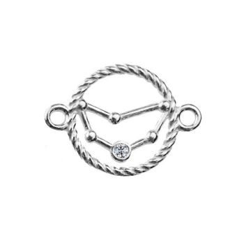 Łącznik znak zodiaku Koziorożec z kamieniem, srebro 925 S-CHARM 572 Łącznik znak zodiaku Koziorożec z kamieniem, srebro 925 S-CHARM 572