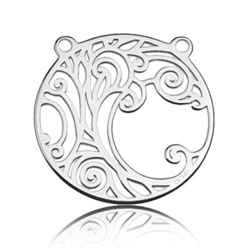 Zawieszka / łącznik okrągły ażurowy, srebro 925 BL 338 - 0,4 mm Zawieszka / łącznik okrągły ażurowy, srebro 925 BL 338 - 0,4 mm