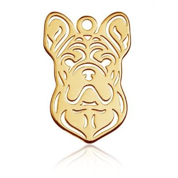 Zawieszka Pies Buldog Francuski, złoto próby 585