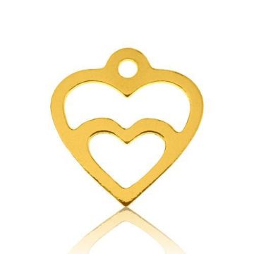 Zawieszka Podwójne Serca, złoto próby 585