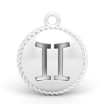 Zawieszka ozdobna - ze znakiem zodiaku Bliźnięta, srebro 925 P17 Zawieszka ozdobna - ze znakiem zodiaku Bliźnięta, srebro 925 P17