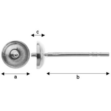 Sztyft baza do kolczyków srebro próba 925 GWKS 4 Sztyft baza do kolczyków srebro próba 925 GWKS 4