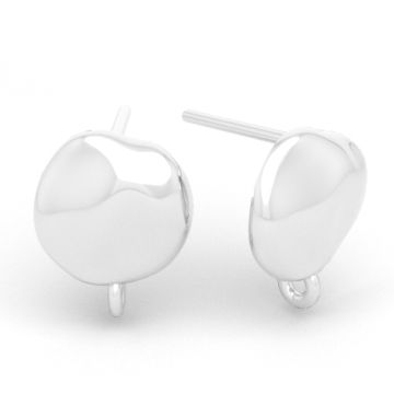 Kolczyki sztyfty o nieregularnym kształcie z podwieszanym kółkiem, srebro 925, SZ 167 Kolczyki sztyfty o nieregularnym kształcie z podwieszanym kółkiem, srebro 925, SZ 167