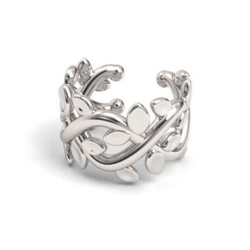 Ażurowa nausznica z liśćmi, srebro 925 NA 20 Ażurowa nausznica z liśćmi, srebro 925 NA 20