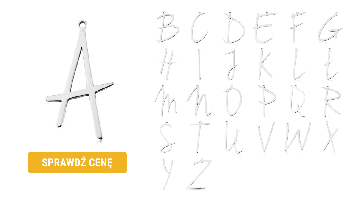 Duże zawieszki z literami