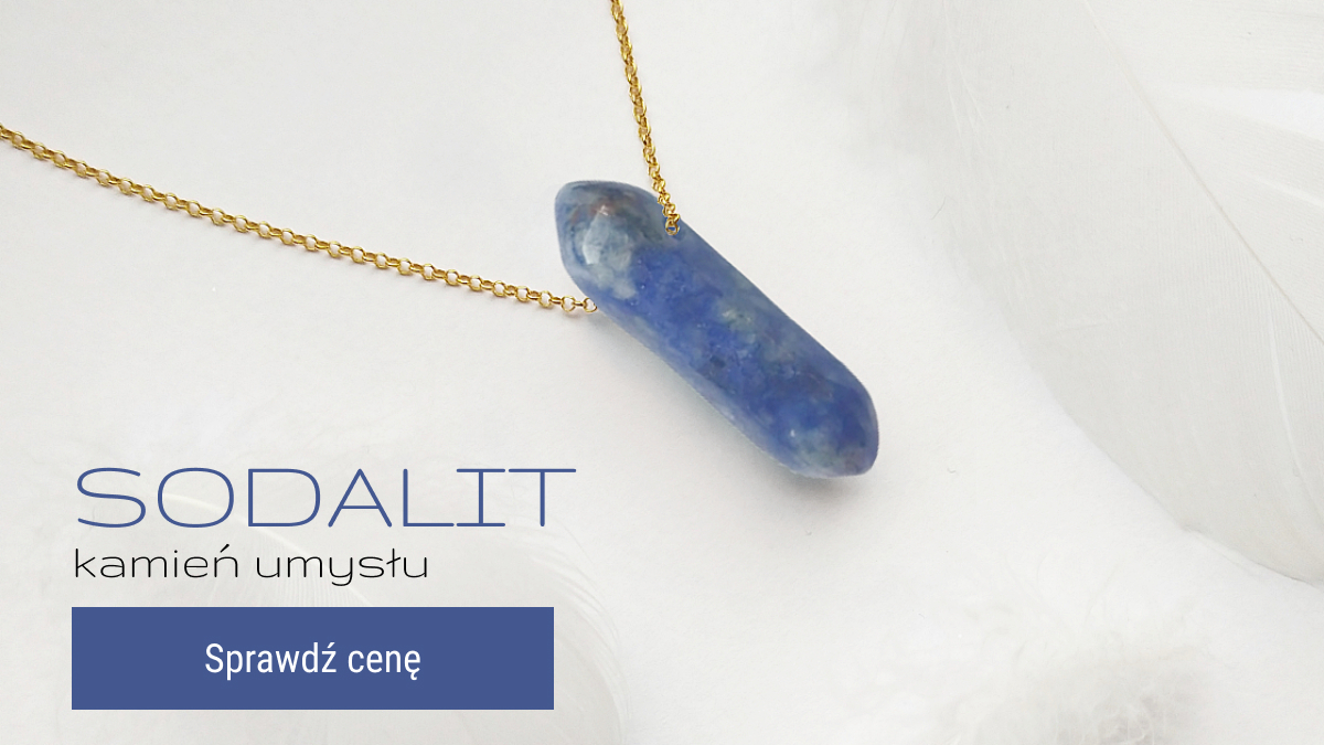 Kamień naturalny Sodalit - grot, sopel, amulet - duży 32x9 mm