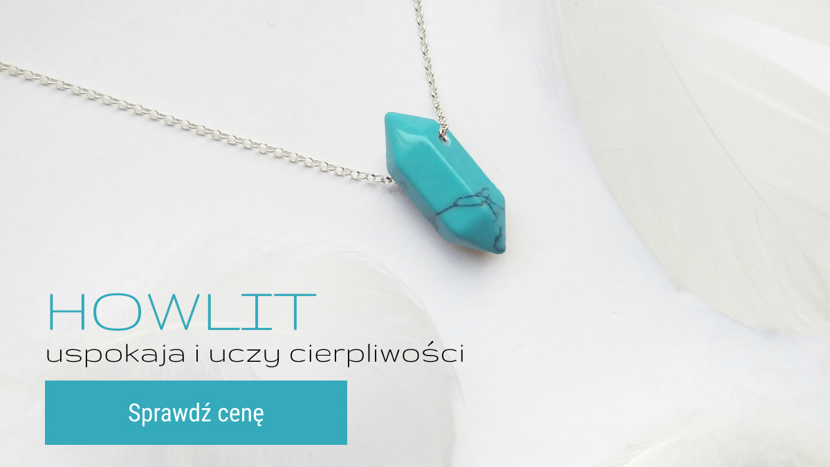 Kamień naturalny Howlit turkusowy - grot, sopel, amulet - mały