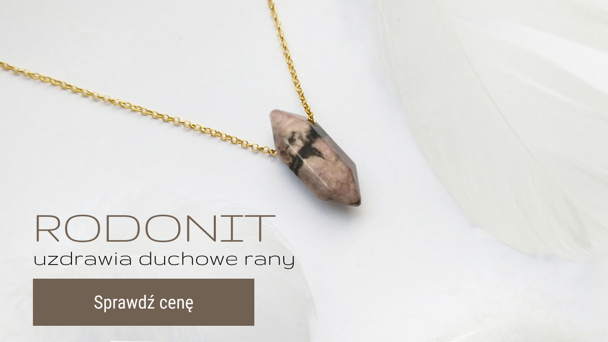 Kamień naturalny Rodonit - grot, sopel, amulet - duży 32x9 mm