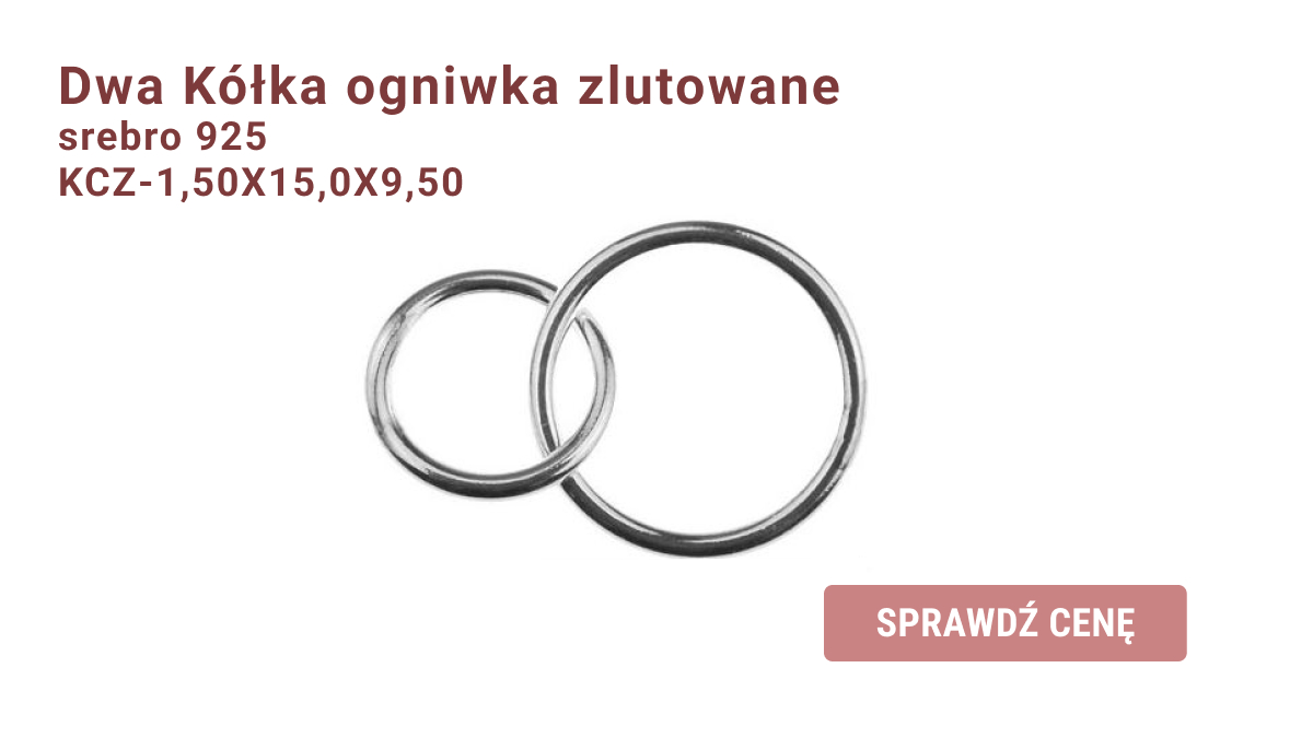 Kółka ogniwka zlutowane, srebro, symbol karmy