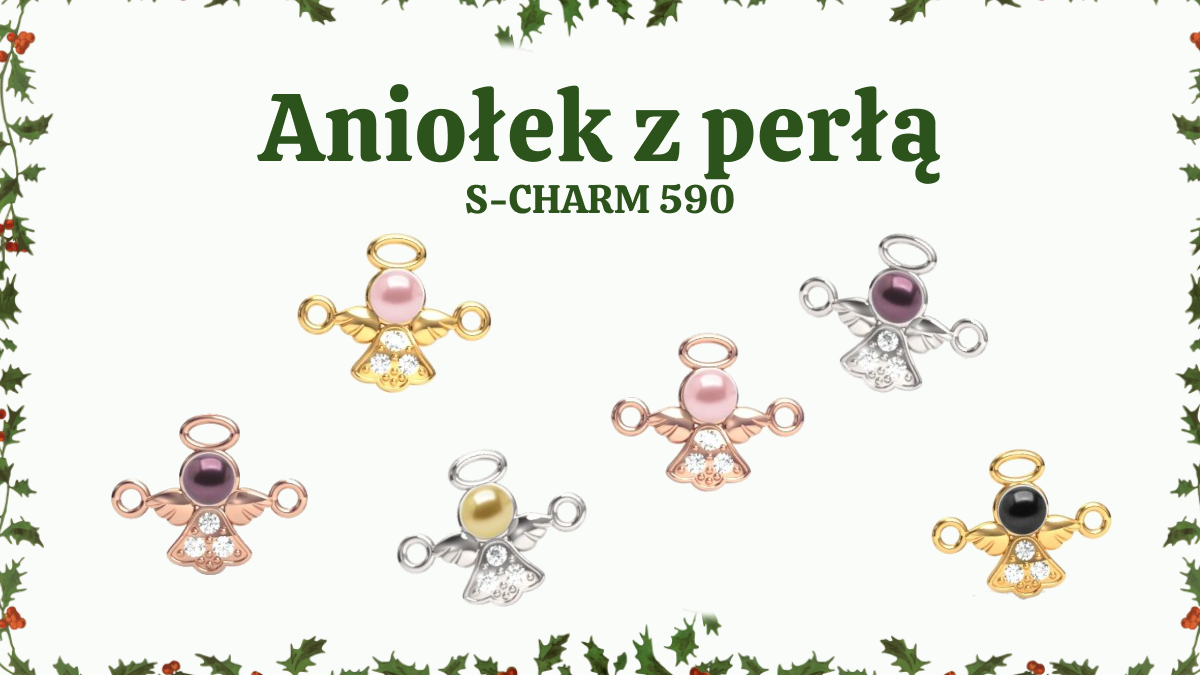 Łącznik aniołek z perłą