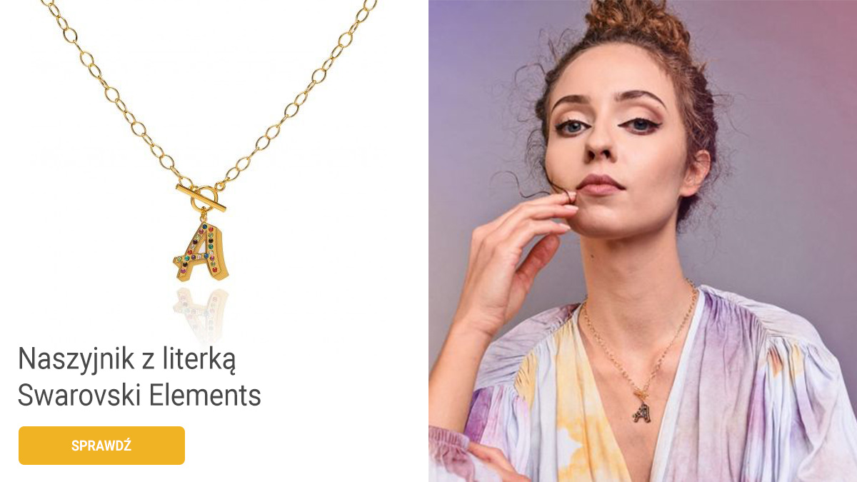 Naszyjnik z literką Swarovski Elements , srebro próby 925