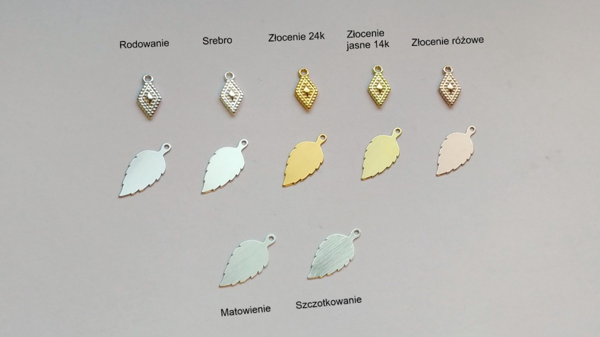 Rodzaje złoceń na przykładzie srebrnej zawieszki