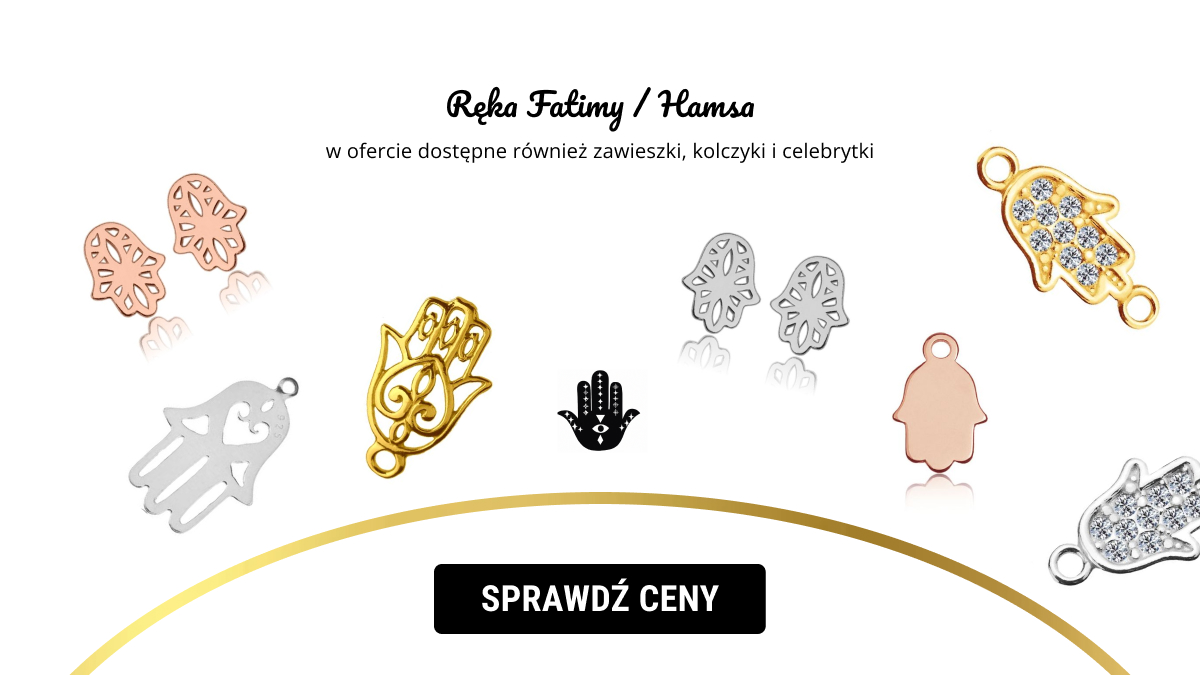 Srebrna biżuteria z motywem ręki Fatimy