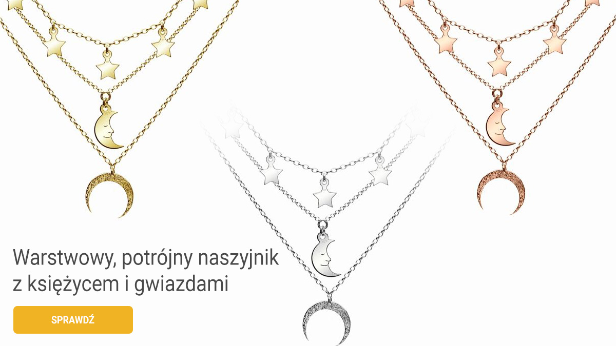 Warstwowy naszyjnik z księżycem